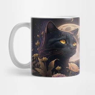 Mystical black cat design Mug